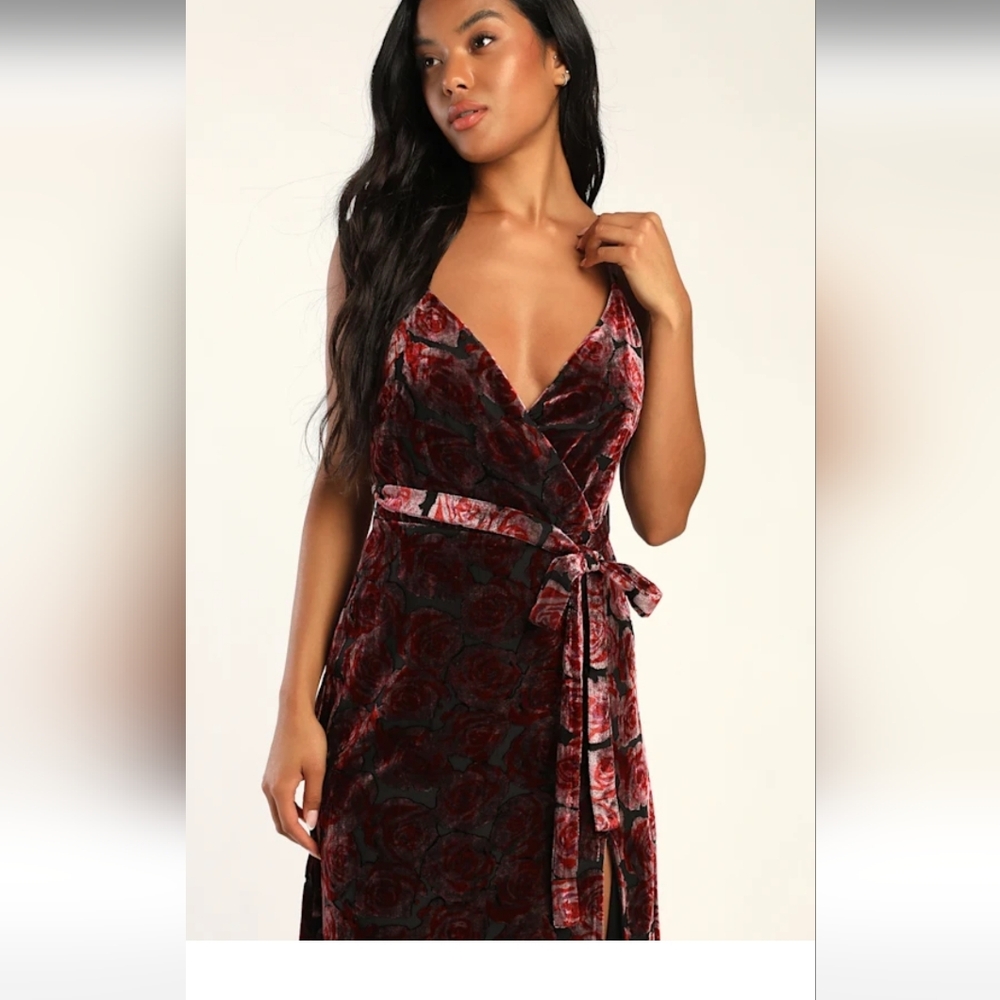 Velvet floral dress size L